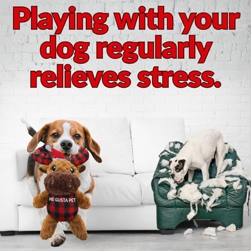 Plush Dog Toy - Dog Stuffed Animal Toy, Puppy Toys, Squeaky Dog Toy for Small, Medium & Large Dogs, Durable Plush to Keep Them Busy Morris Moose (Christmas)