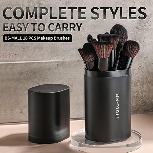 BS-MALL Makeup Brush Set 18 Pcs Premium Synthetic Foundation Powder Concealers Eye shadows Blush Makeup Brushes with black case (C-Blackļ¼