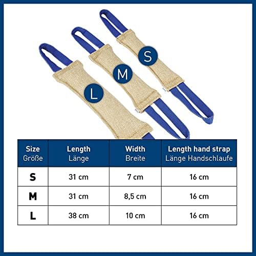 Herm Sprenger - Jute Dog Tug Toy - Jute Dog Training Tool with 2 Handles for Training, Interactive Play, Tough Tug of War, for Small Medium Large Breeds (Small)