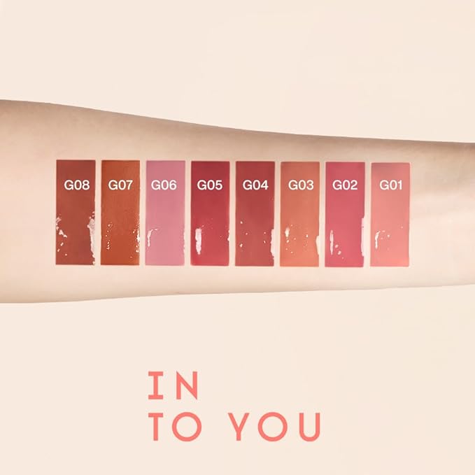 INTO YOU Lip Stain Long Lasting, Lip Gloss, Lip Tint, Lip Plumper Gloss, Glitter Lip Gloss, Liquid Lipstick, Vivid Color, Smudge-Proof, Lightweight, Naturally Moisturizing, Lip Oil For Dry Lips (G01)