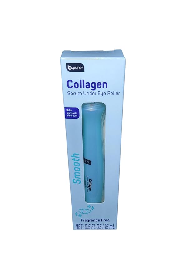 B.pure Collagen Under Eye Serum Roller, Fragrance Free, Rejuvenating Treatment with Smooth Application, 0.5 Fl Oz