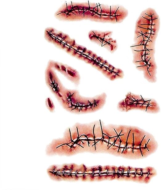 Zombie Scars Tattoos Temporary Body Face Stickers Halloween Makeup Decorations Party Favor