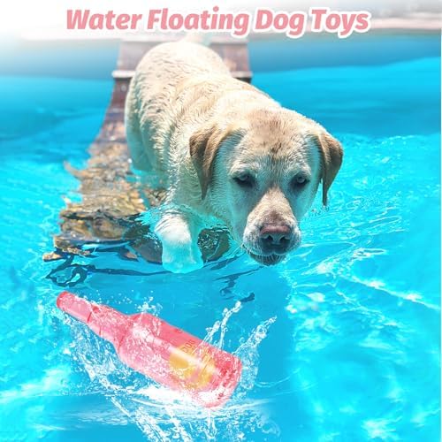 Red Water Bottle Dog Toy for Aggressive Chewers Small Medium Dogs