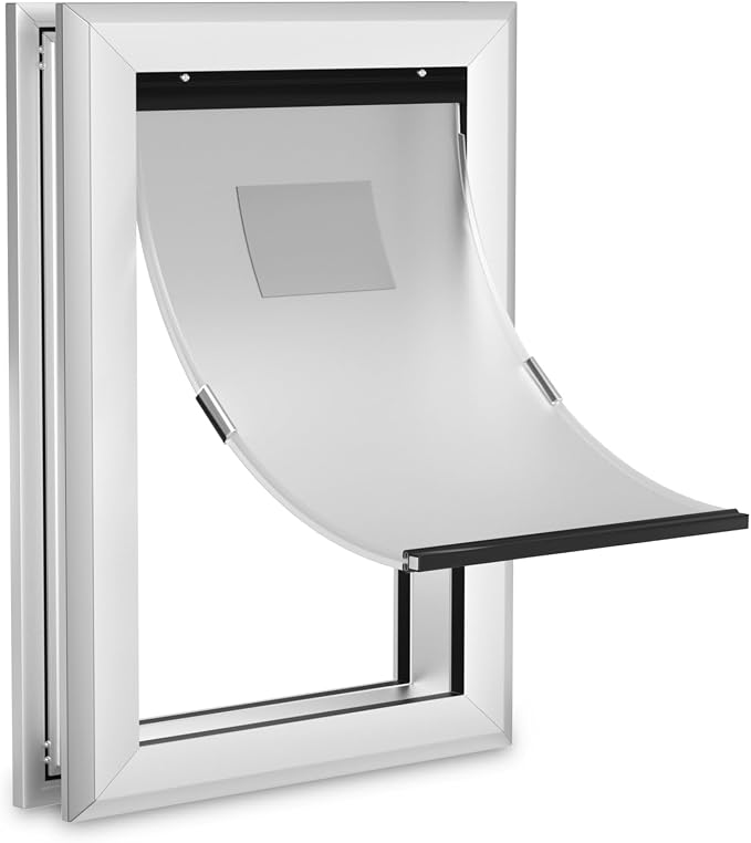 Ownpets Aluminum Dog Door for Medium Dogs, Lockable & Weatherproof | For Dogs Up to 40lbs, 12.2x16.5in Opening, Magnetic Seal Flap, Dual Security Locks, Rust-Proof Aluminum Sturdy Frame