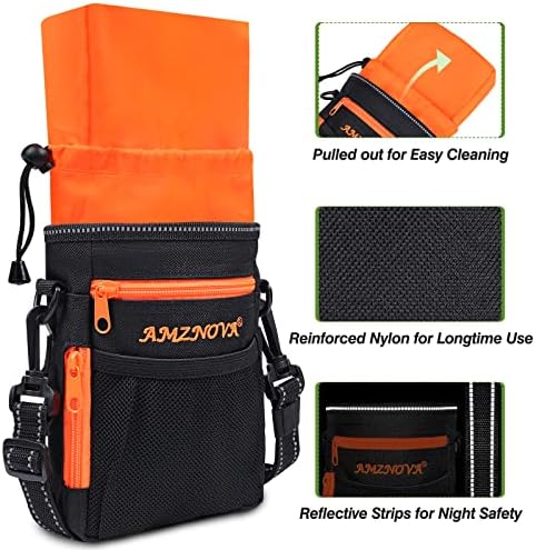 AMZNOVA Dog Treat Pouch Treatnow Dog Treat Bag, 6 Cups, Black