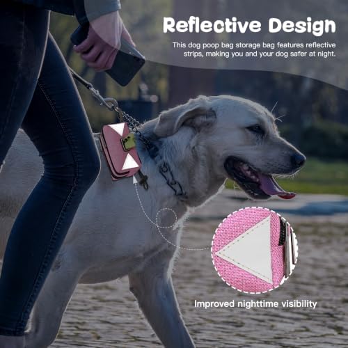 Dog Poop Bag Holder for Leash, Pink