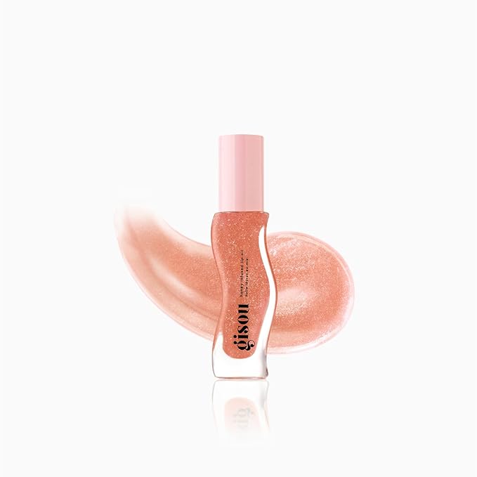 Gisou Honey Infused Hydrating Lip Oil, Nourishing Lip Moisturizer for Dry Lips, 0.27 fl oz (Glazed Plum)