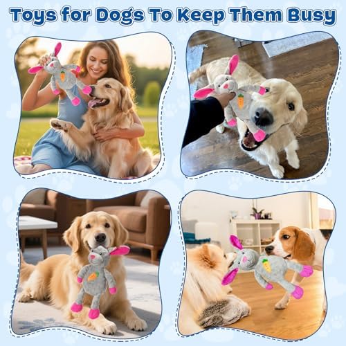 loncoldy Plush Dog Toys for Large Dogs, Tough Chew Toys for Dogs, Stuffed Animals Dog Squeaky Toy for Large Medium Small Breed, Interactive Crinkle Dog Toy, Pet Toys to Keep Them Busy