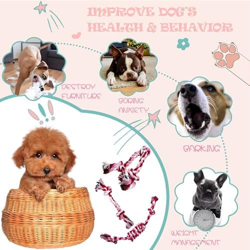 3 Pack Dog Rope Toys Puppy Teething Sturdy Cotton Chew Toy for Small Breed