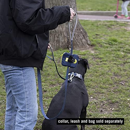 BUILT Duo Leash Bag (Pet Waste Bag & Treat Holder), Navy and Yellow