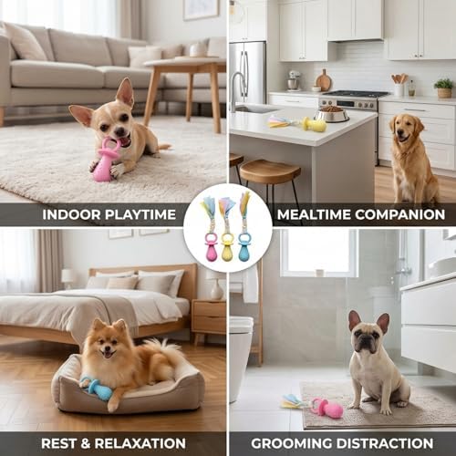 3 Pcs Dog Pacifier Toy, Dog Pacifier for Small Dogs, Puppy Pacifier for Small Dogs, Interactive Chew Toy for Teeth Cleaning, Daily Playtime and Training Sessions, Made of Enamel Rubber