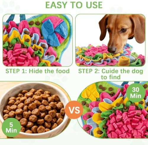 Pet Snuffle Mat for Dogs, 2 Pack, Interactive Feeding Mat, Portable Puzzle Toy for Small and Medium Breed Dogs, Puppy Foraging Feed Game