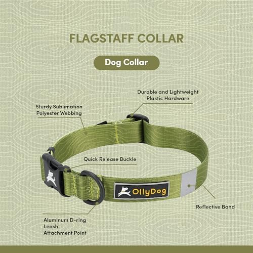 OllyDog Flagstaff Collar, Adjustable Soft Puppy Collars with Quick Release Buckle, Ideal Dog Collar for Everyday Use and Adventures (Large, Cactus Woodgrain)