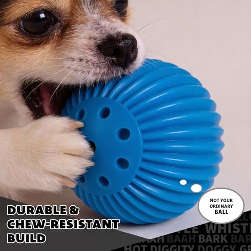 Pet Qwerks Talking Babble Ball - Interactive Chew Dog Toy - Small