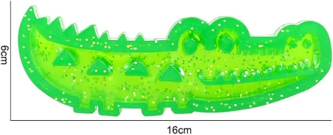 TiaoBug Interactive Treat Dispenser Crocodile Dog Toy Slow Feeder Chew Puzzle for Teeth Cleaning Green Large