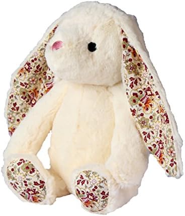 Petlou Durable Plush Rabbit Dog and Cat Toys with Multi-Squeaks and Crinkle Paper.15-Inch Beige Colour