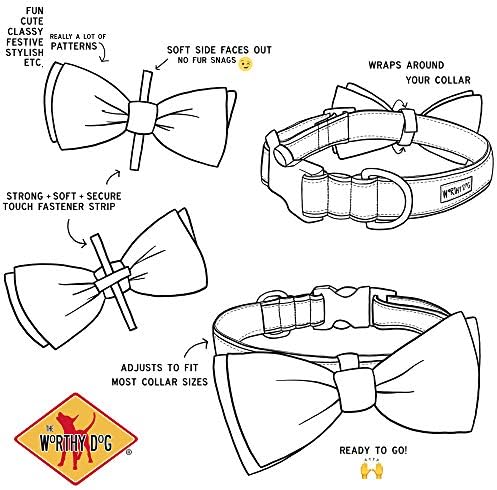 THE WORTHY DOG Spring Patterns Pet Bow Ties for Dogs & Cats, Cinco de Mayo