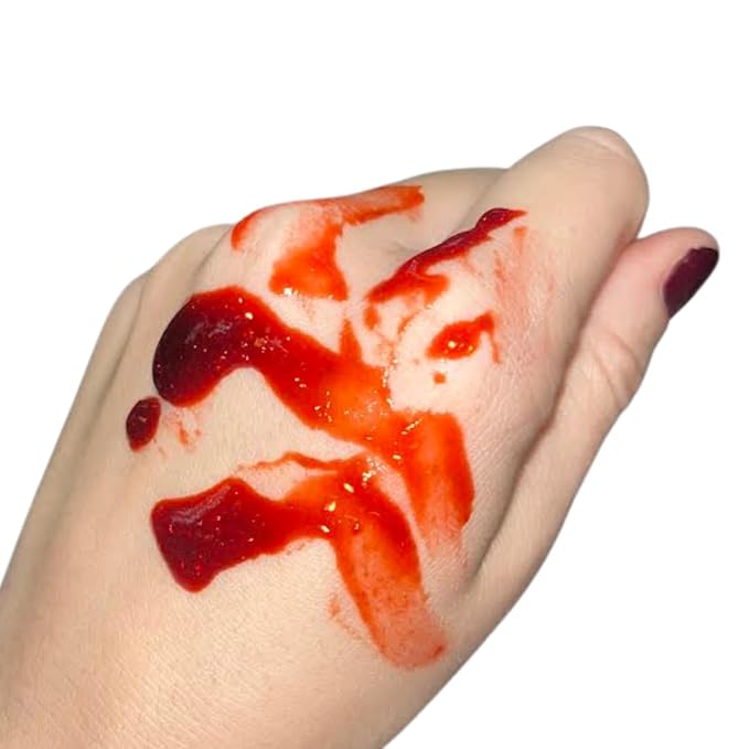 Sparkling Red Glitter Fake Blood - 1 oz | Realistic Halloween Costume Makeup for Gory Effects and Special Effects, Beauty in Glitter Infused Halloween Makeup for Spooky Monster Cosplays