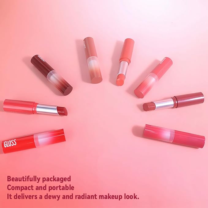 2Pcs Browm Honey Tinted Lip Stain Lip Balm Lip Gloss Lipstick, Sheer Hydrating Lip Stains Tint, Moisturizing Lip Color for All Skin Tones, Nourishing Lip Balm with a Hint of Natural Black Cherry