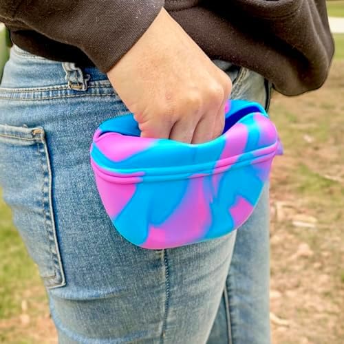 SparkDog K9 Snack Sack – Clip-On Silicone Dog Treat Pouch with Magnetic Closure, Hands-Free Training Bag for Walks, Obedience, Agility, Puppy & Dog Training Accessories (Charcoal)