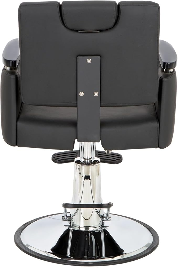Buy-Rite Carlton Reclining All-Purpose Salon Chair, Professional Hydraulic Styling Chair for Hair, Barber, Shampoo, Threading, Waxing, Adjustable Headrest, 550 lb Lift, Black, YLG-166
