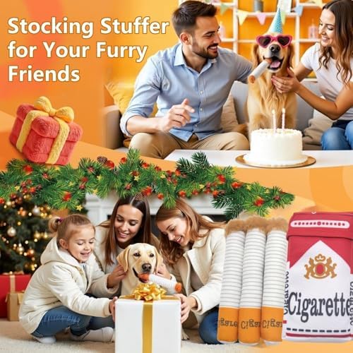 3 Packs Funny Interactive Dog Toys, Puff Stick Toys with a Box for Small to Medium Breed, Stress Relieving Fun for Indoor Cats,Dog Accessories Boy Gift