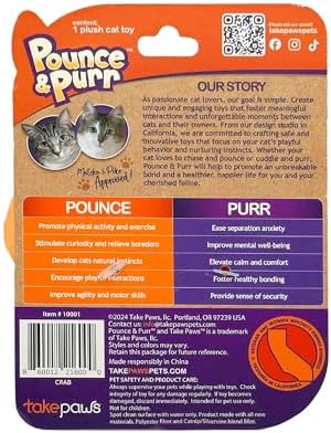 Catnip & Silvervine Plush Cat Toy for Kittens - Crab