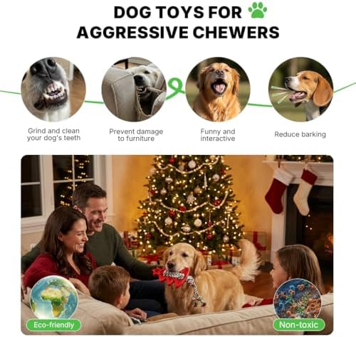 Dog Chew Toys, Festive Dog Toys for Aggressive Chewers