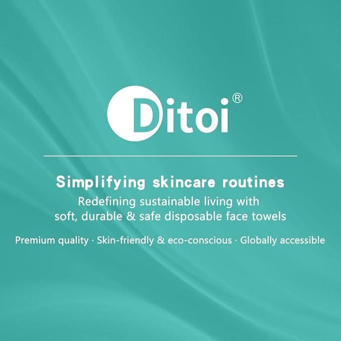 Ditoi Disposable Face Towels,Ultra Thick Face Towelettes XL, Lint-Free Facial Wipes for Makeup Removal & Gentle Skin Care,10"×12",100 Count,Pearl-textured