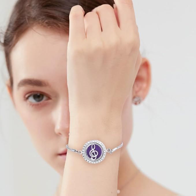 2 Sets Aromatherapy Essential Oil Diffuser Bracelet 316 Stainless Steel Slider Bracelet Aromatherapy Locket Adjustable Bracelet with 20pcs Refill Pads for Women 9.61 Inches