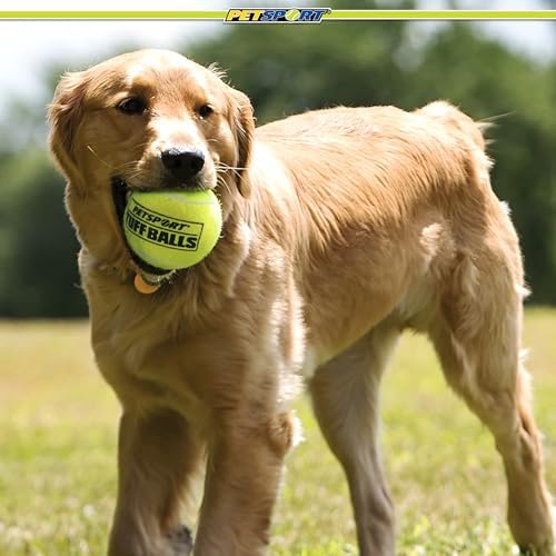 PetSport Giant Tuff Ball - Giant Tennis Balls for Dogs, Great for Boredom & Aggressive Chewers, Dog Toy, Giant Tennis Balls for Large Dogs, Certified Non-Toxic, Won't Wear Down Teeth - 4"