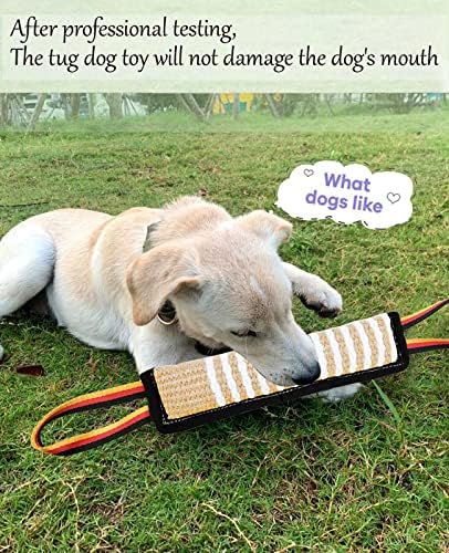 Clysoru Dog Tug Toy Tough Jute Bite Pillow Lasting Training Equipment Puppy to Large Dogs Interactive for Large and Small