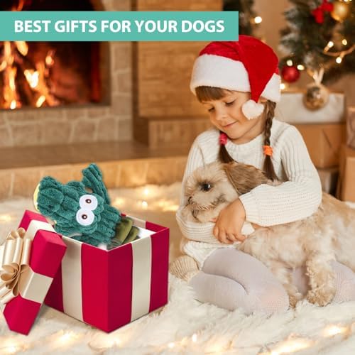 Drmstow Squeaky Dog Toys for Large Dogs, Cute Puppy Toys, Plush Stuffed Pet Dog Toys with Crinkle Paper, Interactive Tug of War Dog Toys to Keep Them Busy for Small Medium Big Dogs