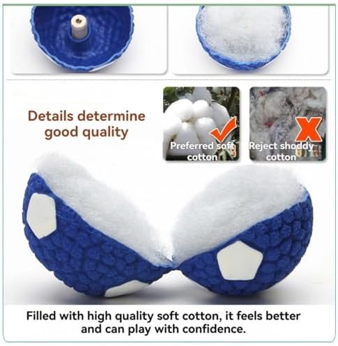 Squeaky Chew Dog Toys Interactive Sports Balls with Squeaker Soft Latex Rubber Bouncy Fetch Ball Toy (Soccer, Volleyball, Football, Tennis) for Puppy & Dog (Tennis,Small)