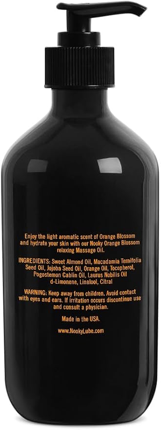 Nooky Orange Blossom Massage Oil. with Jojoba and Essential Oils. for Massaging 16 Ounce.