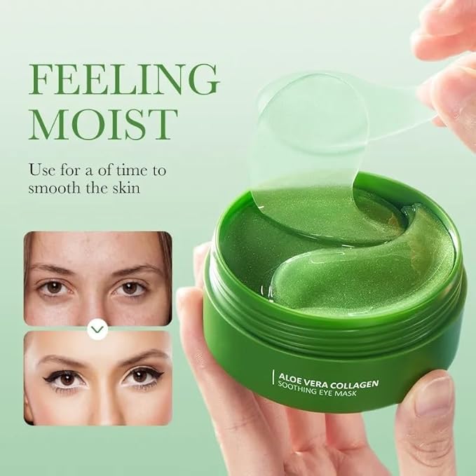 Aloe Vera Eye Masks, Under Eye Patches for Dark Circles and Puffiness 60PCS, Anti-Aging Eye Patch Treatment Masks, Hydrating Eye Mask Skincare, Eye Gel Pads for Eye