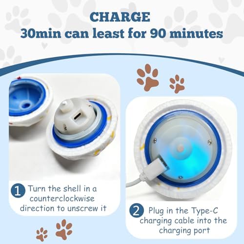 Smart Interactive Dog Toy, Automatic Moving Bouncing and Stimulation Interactive Dog Ball, Pet-Safe E-TPU Material, IP54 Waterproof Rating, Anti Boredom Dog Toys to Keep Them Busy, Blue
