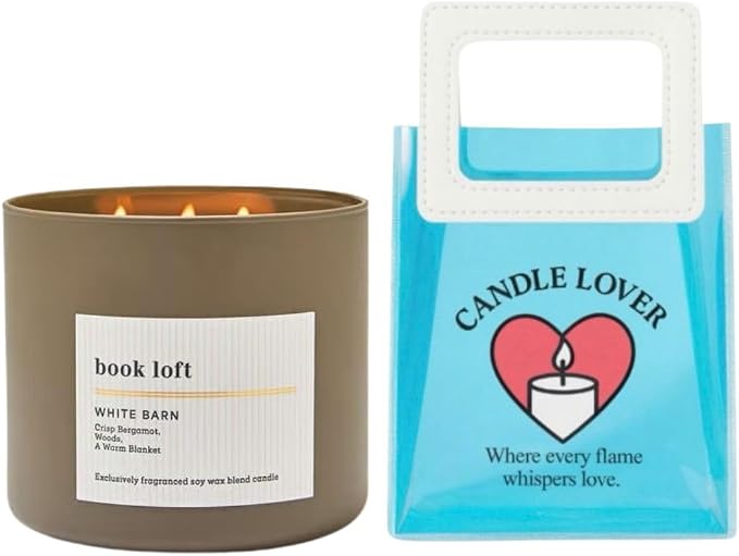Book LOFT - White Barn-Bath/Body Work- 3-Wick Scented Candle 14.5 OZ Burns 25-45 Hours and Gift Bag (Label Artwork Varies)