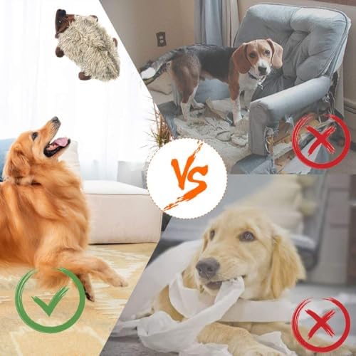 Dog Squeaky Toys for Small Dogs, Puppy Toys for Teething Cute Hedgehog | Stuffed Plush Small Breeds Toys Bundle Natural Puppy Rope, Dog Chew for Puppies Pet for Pet
