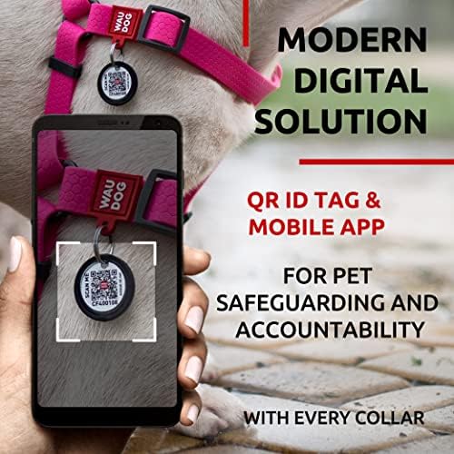 WAUDOG Waterproof Dog Harness with QR Code Tag & Metal Clasp
