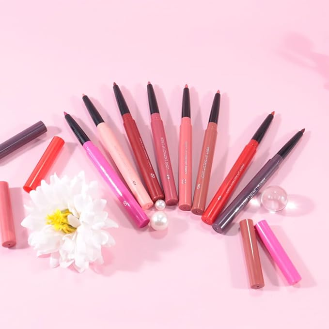 Gel Lip Liner Pencil for Women, Pitaya Pink Matte Long Lasting Lip Liner Lipstick 24 Hour, High Pigmented Lips Makeup Retractable Liners Waterproof Smudge Proof, Vegan & Cruelty-Free 05