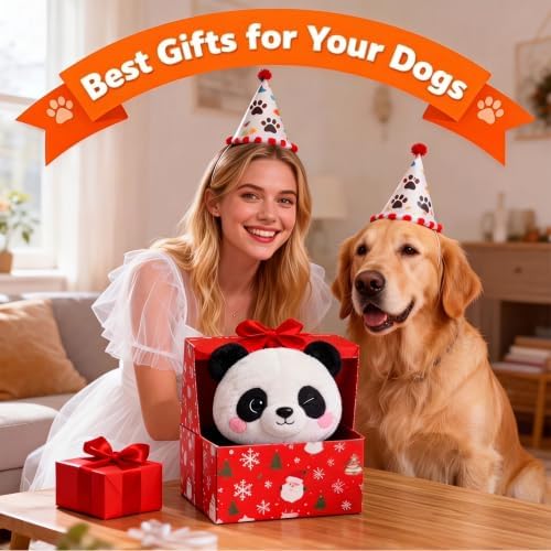 Interactive Dog Toy, 3 Modes Bouncing Talking Squeaky Dog Toy(Panda)