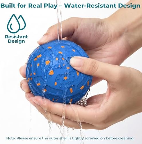 Roinoim Automatic Interactive Dog Ball Toy, Motion Activated Durable Rope Dog Chew Toy, USB Rechargeable Pet Exercise Ball for High Energy Dogs, Indoor Outdoor Playing, Blue