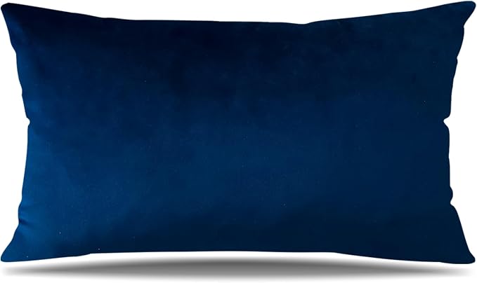 Artscope Luxury Velvet Pillow Covers Super Soft Decorative Rectangle Throw Pillow Covers Case Cushion Covers for Sofa Couch Bedroom Car Decor 16x24 Inch Navy Blue