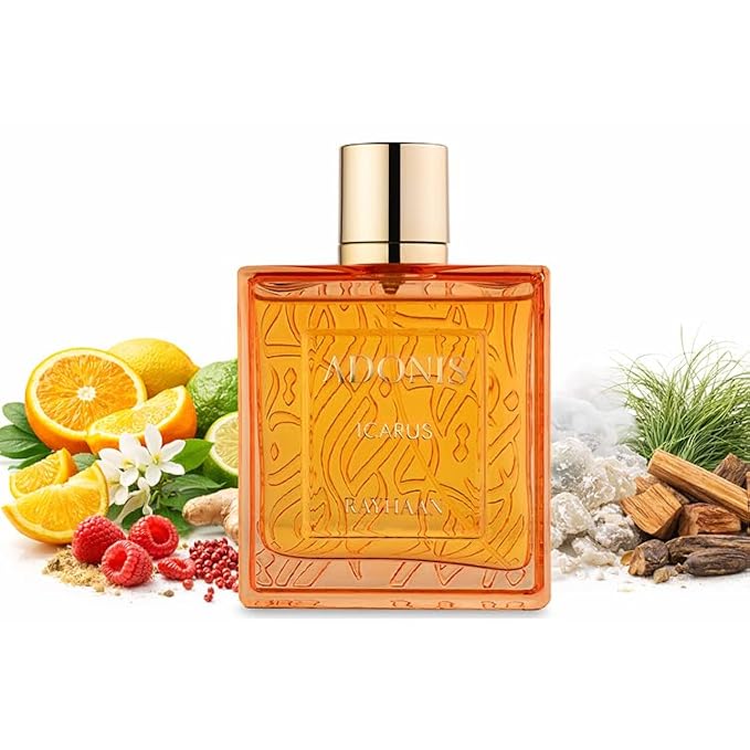 Rayhaan Adonis Icarus – Citrus, Spicy, Woody, Amber – Eau de Parfum Long-Lasting Fragrance for Men, 3.4 Ounce / 100 ml