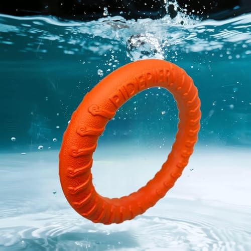 Dog Tug Toy, Dog Pull Ring Toy, Lightweight EVA Fitness Ring - Interactive Floating Fetch Toy for Dogs - Durable Soft Training Ring for Puppy & Active Dogs - Professional All-Terrain Pet Toy (Orange)