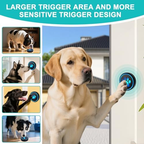 Dog Door Bell for Potty Training, Smart Wireless Doggie Doorbell to Go Outside, 1000 Feet Long Range with IP65 Waterproof Super-Light Touch Button (3 Button)
