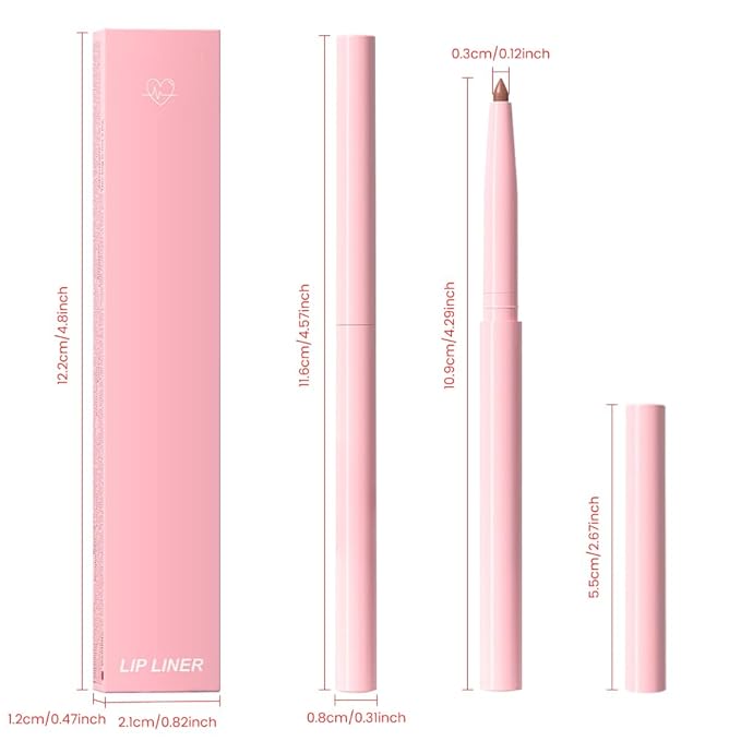 evpct Orange Nude Brown Matte Creamy Retractable Lip Liner Pencils for Women Shaping & Sculpting Lips, Long Lasting Waterproof Rich Lip Colors Liner Crayon Lipstick Pencils delineador de labios