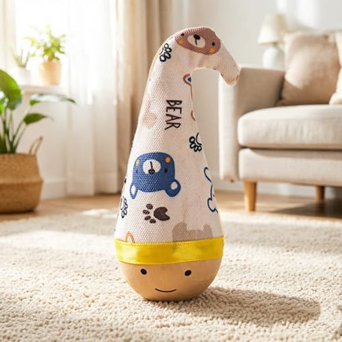 Interactive Wooden Cat Toy Natural Beechwood Wobble Tumbler Silent 2PCS