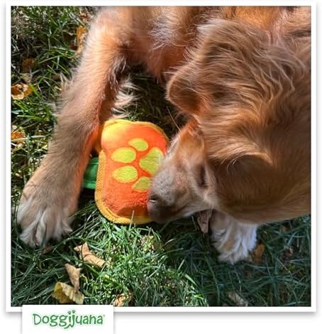 Doggijuana Tuffer Chewer Dog Toy, Jack O' Lantern | Fall Plush, Squeaky